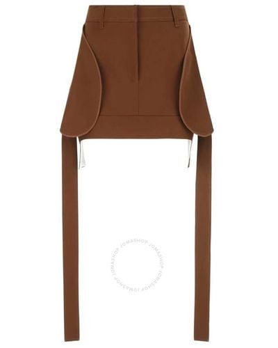 Burberry Deep Bark Side Panels Mini Skirt - Brown