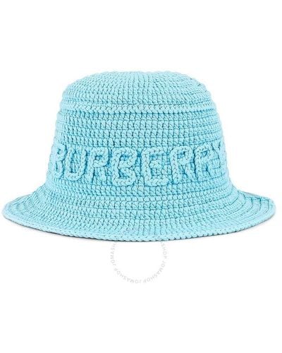 Burberry Bright Topaz Crochet Bucket Hat - Blue