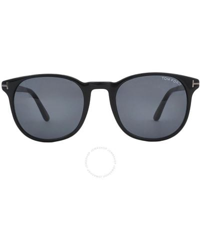Tom Ford Ansel Smoke Round Sunglasses Ft0858-n 01a 51 - Black