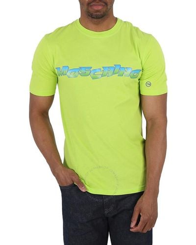 Moschino Logo Print Regular Cotton T-shirt - Green