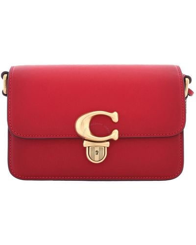 COACH 4156 Red Leather Belted Soho Pouch Bag Purse | #170345086