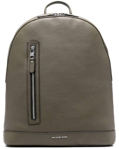 Michael Kors Hudson Slim Pebbled Leather Backpack - Green