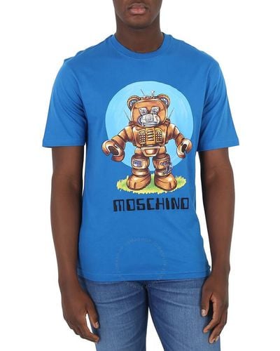 Moschino Cotton Robot Bear T-shirt - Blue