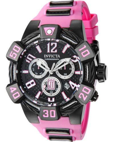 INVICTA WATCH Jason Taylor Chronograph Quartz Black Dial Watch - Pink