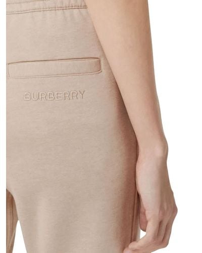 Burberry Larkan Logo Embroidered Track Trousers - Natural