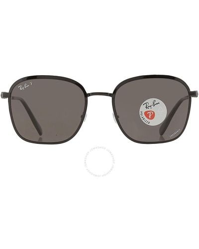 Ray-Ban Polarized Dark Gray Square Sunglasses Rb3720 002/k8 55