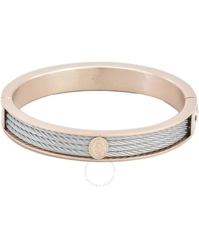 Charriol Forever Rose Gold Pvd Steel Cable Bangle - Metallic