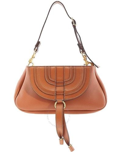 Chloé Leather Small Marcie Clutch Bag - Brown