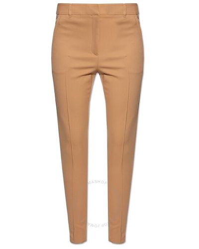 Burberry Fitted Wool Trousers - Natural