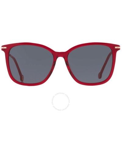 Carolina Herrera Grey Square Sunglasses Her 0100/g/s 0c9a/ir 56 - Brown