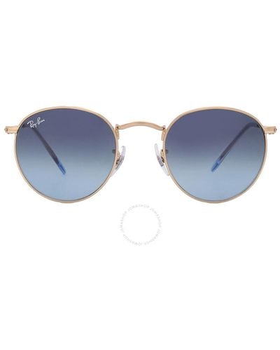 Ray-Ban Round Metal Blue Gradient Sunglasses Rb3447 001/3m 53