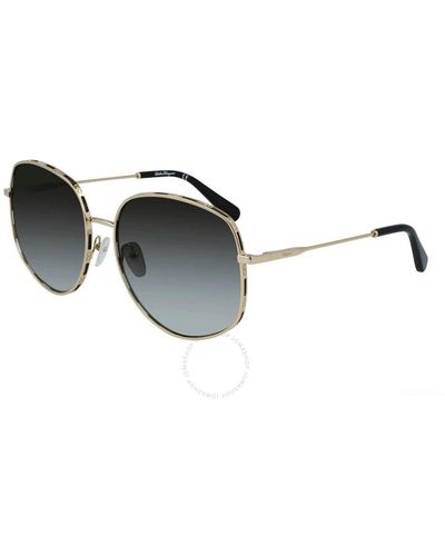 Ferragamo Grey Gradient Oval Sunglasses Sf277s 733 61 - Black