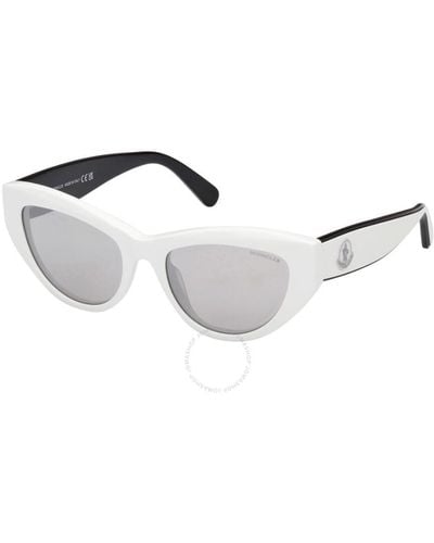 Moncler Smoke Mirror Cat Eye Sunglasses Ml0258-f 21c 53 - Metallic