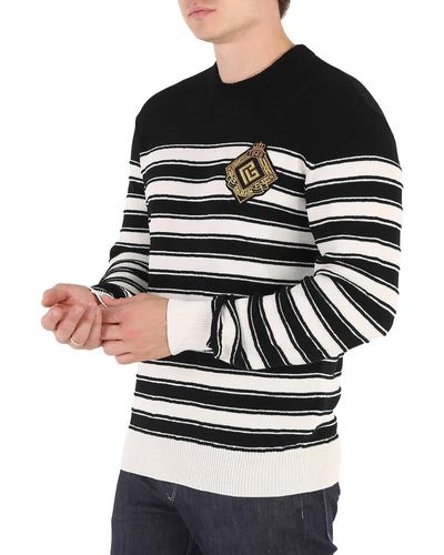 Balmain Black / Natural Knitted Sailor Sweater