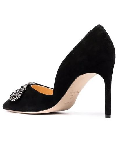 Giannico Daphne 0 Suede Court Shoes - Black