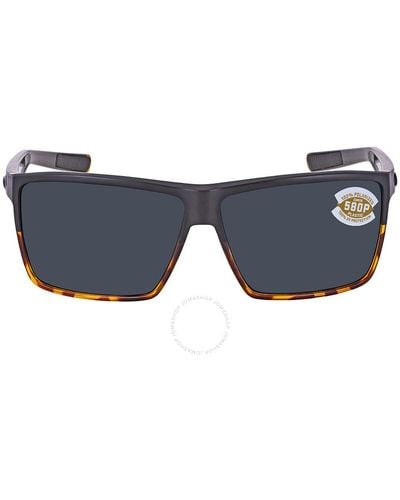 Costa Del Mar Rincon Gray Polarized Polycarbonate Sunglasses Rin 181 Ogp 63 - Blue