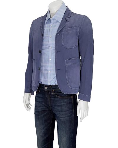 Burberry Woven Unlined Jacket - Blue