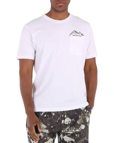 White Mountaineering Mountain Logo Printed Pocket T-Shirt White