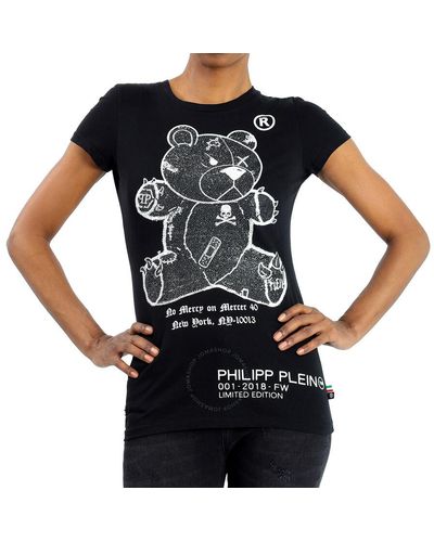 Philipp Plein Teddy Bear Round Neck T-shirt - Black