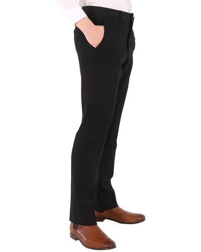 Burberry Tailored Straight Leg Virgin Wool Trousers - Black