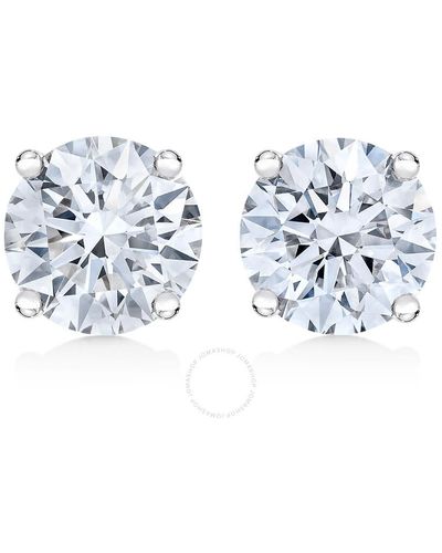 Haus of Brilliance 14k White Gold 1ct Tdw Diamond Solitaire Stud Earrings - Blue