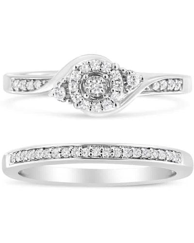 Haus of Brilliance .925 Sterling Silver 1/4 Cttw Diamond Halo - White