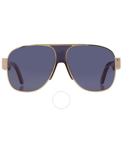 Dior Blue Pilot Sunglasses Dignature A3u Cd40071u 10v 61