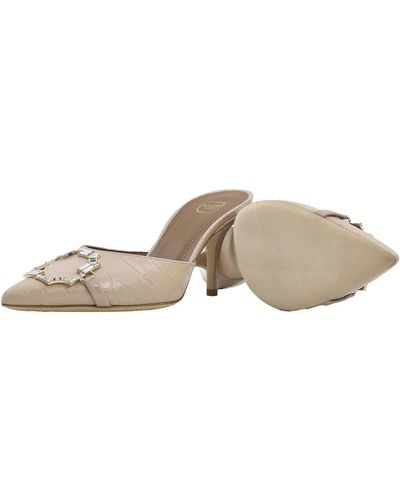 Malone Souliers Missy 0mm Pointed-toe Mules - Natural