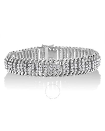 Haus of Brilliance 14k White Gold 5 Ct Tdw Multi Row Diamond Bracelet - Metallic