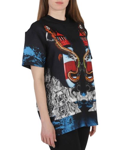 Burberry Mermaid Lighthouse Graphic Print T-shirt - Blue