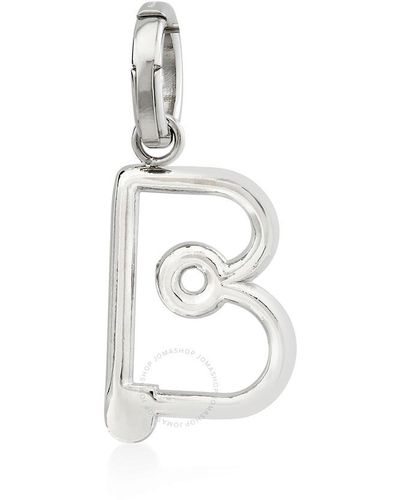 Burberry Silver Kilt Pin B Alphabet Charm - Metallic