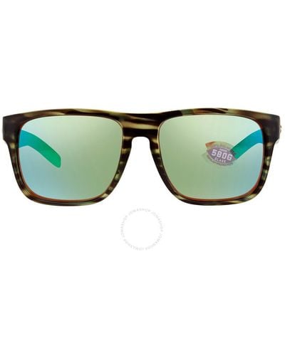 Costa Del Mar Spearo Xl Mirror Polarized Glass Sunglasses 6s9013 901307 59 - Green