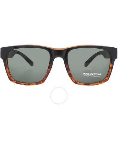 Skechers Green Square Sunglasses Se6247 05n 54 - Gray