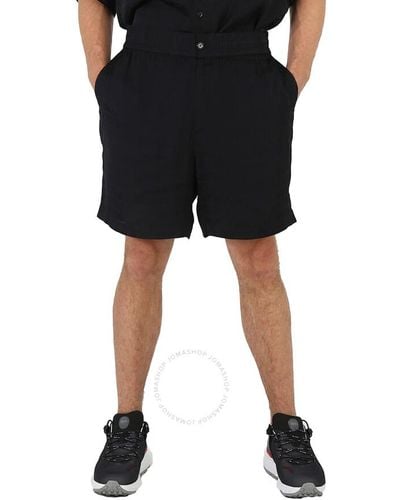 Moschino Allover Logo Viscose Satin Shorts - Black