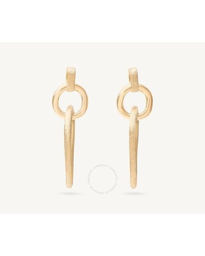 Marco Bicego Jaipur Gold 18k Gold Polished & Engraved Link Drop Earrings - Metallic