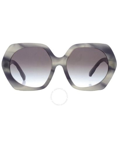 Tory Burch Clear Gradient Dark Green Irregular Sunglasses Ty7195f 19562a 57 - Gray