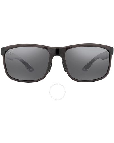 Maui Jim Huelo Neutral Rectangular Sunglasses - Gray