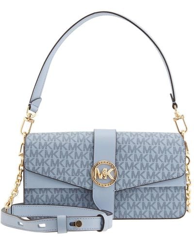 Michael Kors Karlie Small Leather Crossbody Bag in Pale Blue 