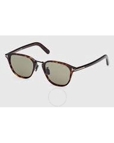 Tom Ford Green Oval Sunglasses Ft1049-d 52n 50 - Metallic