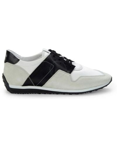 Tod's Deconstructed Sports Leather And Suede Trainers - White