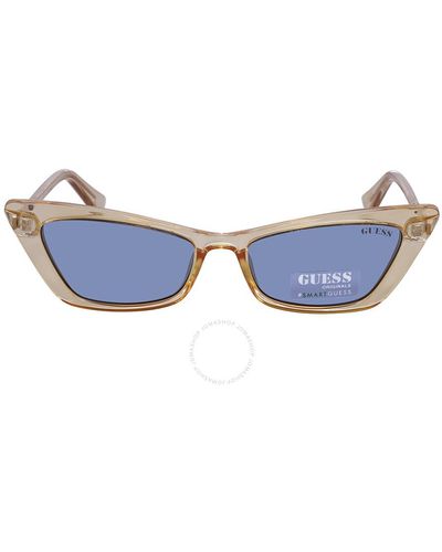 Guess Rectangular Sunglasses Gu8229 41v 53 - Blue
