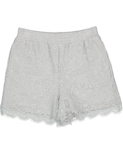Burberry Lace And Cotton Shorts - Grey