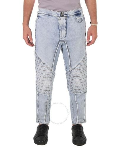Balmain Ribbed Cotton Slim-fit Jeans - Blue