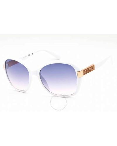 Guess Factory Gradient Bordeaux Butterfly Sunglasses Gf0371 21t 57 - Blue