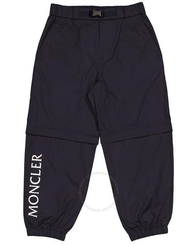 Moncler Kids Dark Layered-effect Logo Sportivo Trousers - Blue