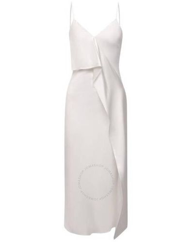 Burberry Natural Silk Ruffle-detail Sloane Slip Dress - White