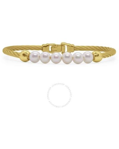Alor Cable Bracelet With Freshwater Pearls - Yellow
