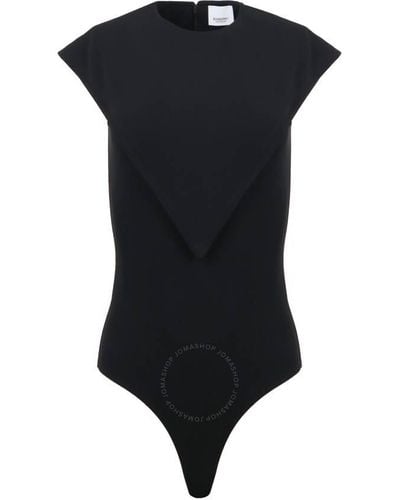 Burberry Panel Detail Stretch Jersey Bodysuit - Black