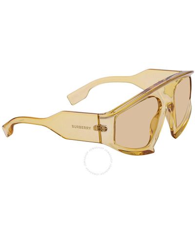 Burberry Brooke Light Yellow Shield Sunglasses Be4353 3969/8 56 - Metallic