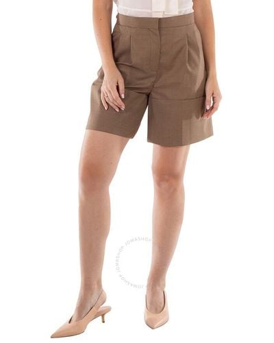 Burberry Therry Cuff Detail Tailored Shorts - Brown